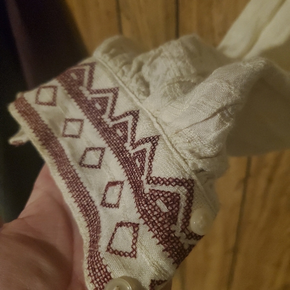 MAEVE / ANTHROPOLOGIE Magda Open-Shoulder Embroidered Blouse - Small - Picture 6 of 8